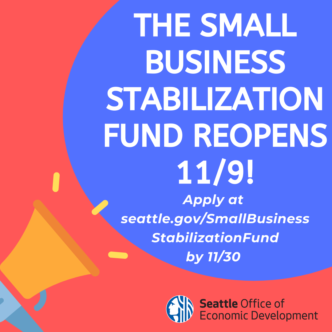 Small Business Stabilization Fund has Reopened until 11/30